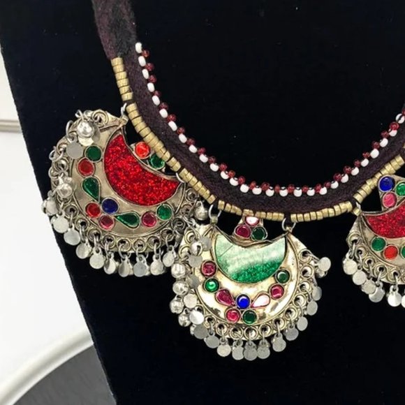 Tribal Chand Bali Kuchi Choker Necklace - Picture 6 of 6